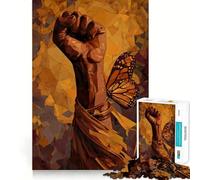 Poing levé avec Papillon Puzzle 1000 pièces pour Adultes Cadeau Stimulant pour l'esprit Jeu de détente Facile Découpe précise Idée Cadeau Originale (38x26cm)