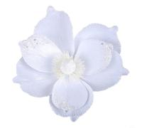 Poinsettia de Noël à paillettes de 22 cm - Décoration de fête de Noël - Décoration de fête pour la maison, un mariage, l'intérieur et l'extérieur - Blanc