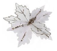 Poinsettia Radiant 25 cm Décoration à suspendre pour fêtes saisonnières Blanc