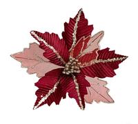 Poinsettia Radiant Décoration à suspendre pour fêtes saisonnières Bordeaux 25 cm