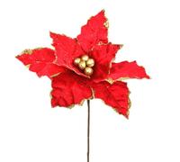 Poinsettia rouge scintillant Ø30 cm