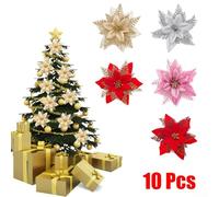 Poinsettias décoratifs éblouissants parfaitement conçus pour une meilleure présentation du sapin pendant la saison des fêtes (doré)