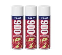 POINT 006 Colle en Spray Résistante à 120°C - Collage Multi-Surfaces, Pulvérisation Uniforme et Finition Transparente Jusqu'à 2 m² pour Garnitures Auto, Tapisserie et Bricolage - 3 x 500 ml