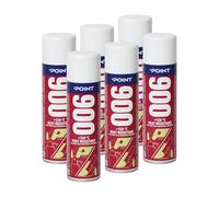 POINT 006 Colle en Spray Résistante à 120°C - Collage Multi-Surfaces, Pulvérisation Uniforme et Finition Transparente Jusqu'à 2 m² pour Garnitures Auto, Tapisserie et Bricolage - 6 x 500 ml