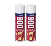 POINT 006 Colle en Spray Résistante à 120°C - Collage Multi-Surfaces, Pulvérisation Uniforme et Finition Transparente Jusqu'à 2 m² pour Garnitures Auto, Tapisserie et Bricolage - 2 x 500 ml