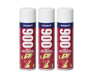 POINT 006 Colle en Spray Résistante à 120°C - Collage Multi-Surfaces, Pulvérisation Uniforme et Finition Transparente Jusqu'à 2 m² pour Garnitures Auto, Tapisserie et Bricolage - 3 x 500 ml