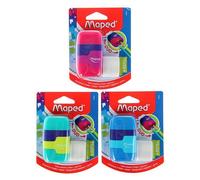 Point 2 Trous Avec Conteneur Maped Connect, Gomme, Blister, Miks