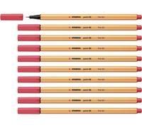 Point 88 Fineliner Pen Fine Tip Pack Of 10 Terracotta Red