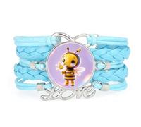 Point,Chanceux,Dessin Animé,Abeille,Diffraction,Réglable,Cuir,Tressé,Bra | Multistrat,Punk,Bracelet,Fait main,Offre,Bangle,Accessoire,Amie,Amoureux,Ethnique,Amitié,Anniversaire,Noël,Musique,Art