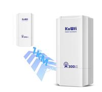 Point d'accès externe, pont sans fil KuWFi 2,4 GHz 300 Mbps, antenne Wi-Fi externe 8 dBi CPE avec écran LED pour la configuration WDS PT/PTMP, Wi-Fi point à point longue portée 1 km pour routeur/camér