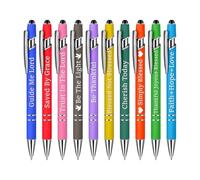 Point De Balle Inspirant Pen-10 Set-Motivation Metal Ballpoint Point Avec Une Astuce De Stylet, Quotes Inspirantes De 14 Cm, Black Ink, Durable & Break-Ressist Gift For Teachers, Office, School,