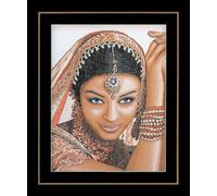 LANARTE Point De Croix Compté Kit Tableau Complet Set MODÈLE Indien De Broderie Loisir Créatif Maison Decoration Cadeau DIY ca. 39 x 49 cm Counted Cross Stitch Embroidery, Cotton, Multicolore