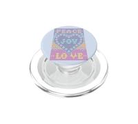 Point de Croix en Forme de cœur - Point d'aiguille des Vacances, Paix Joie et Amour PopSockets PopGrip pour MagSafe