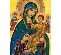 Point De Croix Kit Complet，11Ct50X70Cm La Vierge Marie Et L'Enfant Jésus | Canevas Point de Croix Kit Complet Enfant,11CT Toile pré-imprimé,debutant broderie point de croix imprimé