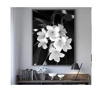 point de croix kit complet adulte,Fleurs en noir et blanc,dmc 11CT canevas kit complet,debutant broderie point de croix imprimé 40×50cm