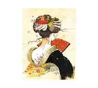 point de croix kit complet adulte,Geisha japonaise,dmc 11CT canevas kit complet,debutant broderie point de croix imprimé 40×50cm