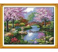 point de croix kit complet adulte,Parc du jardin japonais,dmc canevas point de croix kit complet,40×50cm,debutant broderie point de croix imprimé