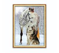 point de croix kit complet imprimé debutant enfant Chien de cheval canevas point de croix compté de adulte 11CT broderie Cross Stitch Kits Artisanat Couture Needlework chambre décoration cadeau