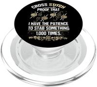 Point de Croix Patience Stab Something 1000 Fois PopSockets PopGrip pour MagSafe