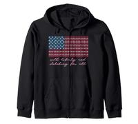 Point de Croix Patriotique Drapeau USA Liberty & Stitching Sweat à Capuche