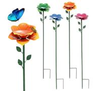 Point d'eau pour Abeilles de Votre Jardin - en métal, résistant aux intempéries, avec Piquet d'ancrage, 4 pièces | Dispositif d'abreuvement de Jardin pour Papillons - pour Balcon, terrasse, fe