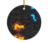 Point d'interrogation Décorations de Noël en céramique pour femmes, décorations d'arbres de Noël - Ornements à suspendre