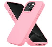 POINT&GO Coque anti-choc pour iPhone 13 Rose, silicone liquide Premium Soft Touch, anti-empreintes et antidérapante, avec bords renforcés pour protection 360°, ultra fine et élégante