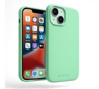 Point&GO Coque iPhone 14 Vert Menthe - Étui Silicone Souple Antichoc, Ultra-Fin et Antidérapant, Compatible avec la Charge sans Fil, Protection Caméra et Écran, Coques Colorées avec Logo