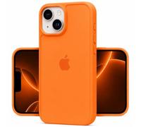 POINT&GO Coque translucide pour iPhone 14 Orange Coque Logo Visible, TPU Flexible Premium, Protection complète Antichoc, Ultrafine et résistante au jaunissement