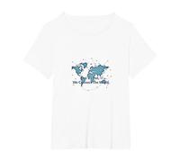 Point par Point, Nous connectons Le Monde T-Shirt, Femme Grandes Tailles, Blanc, 1X