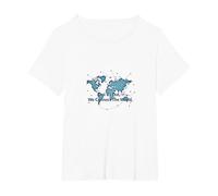 Point par Point, Nous connectons Le Monde T-Shirt, Femme Grandes Tailles, Blanc, 2X