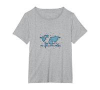 Point par Point, Nous connectons Le Monde T-Shirt, Femme Grandes Tailles, Gris Chiné, 4X