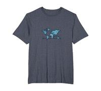 Point par Point, Nous connectons Le Monde T-Shirt, Homme Grandes Tailles, Bleu Chiné, 2X Tall