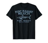 Point Pleasant Beach New Jersey Requin Arqué Bleu pâle T-Shirt