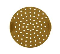 Point-Virgule Airfryer papier cuisson réutilisable avec poignées, base ronde, pour airfryer, en silicone platine, 20x20x2cm