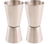 Point-Virgule Doseur Cocktail pour Mesurer l'Alcool, Jigger Cocktail comme Accessoire Bar, Acier Inoxydable, 30/50 ML, Argent (Lot de 2)