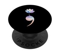 Point-Virgule Lotus Sensibilisation au Suicide Prévention Hope Art PopSockets PopGrip Adhésif