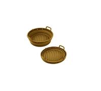 Point‑Virgule Moule Airfryer silicone platine – rond, pliable 15x15x9 cm – compatible Philips & XXL