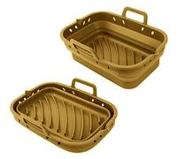 Point-Virgule moule airfryer en silicone platine, parfait pour Airfryer Philips, Airfryer XXL & Accessoires Airfryer, rectangulaire, pliable, 20x10x9cm