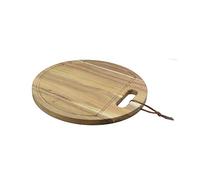 Point-Virgule planche à servir ronde avec rainure en bois d'acacia 30cm