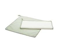 POINT VIRGULE Set 2 chiffons microfibre Vert & Blanc