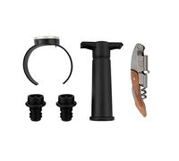 Point-Virgule Set 5 pièces pour vin: thermomètre à vin, Couteau de Sommelier, Pompe Vide-air et 2 Bouchons.