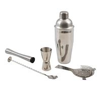 Point-Virgule Set à Cocktail 6 pièces en Verre et Acier Inoxydable