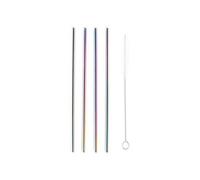 POINT VIRGULE - Set de 4 pailles - 20.5 cm - inox Arc-en-ciel