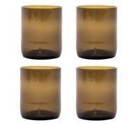Point-Virgule Set de 4 Verres en Verre surcyclé Vert Olive 250ml