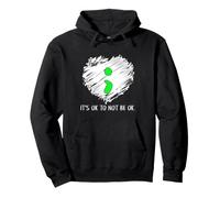 Point-Virgule sur la santé mentale It's OK to Not Be OK Heart Art Sweat à Capuche