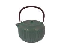 Point-Virgule théière nervurée en fonte 1L avec revêtement émaillé intérieur Forest Green