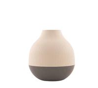 POINT VIRGULE Vase boule 19 cm - Blanc Cassé & Gris Foncé