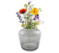 Point-Virgule Vase decoratif, décoration Maison, Vase Fleur en Verre, Gris, 20x18cm