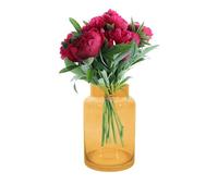 Point-Virgule Vase decoratif, décoration Maison, Vase Fleur en Verre, Jaune, 13x20cm